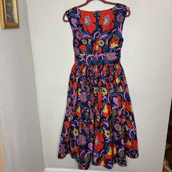 Modcloth Floral Sleeveless Midi Swing Dress Size Small - Picture 5 of 8